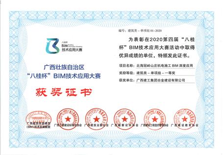 喜訊！公司榮獲“八桂杯”BIM技術應用大賽一等獎
